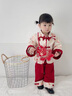 G.DUCKKIDS嬰兒漢服套裝春裝國風(fēng)唐裝抓周宴女寶寶禮服中式過(guò)年分體兩件套裝 紅色 80 （建議寶寶8-10公斤 12-24個(gè) 曬單實(shí)拍圖