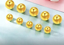 金小貅黃金轉運珠足金999小金珠重版加厚散珠光面金珠黃金古法珠手串DIY 0.8g,4mm光珠重版4顆 曬單實(shí)拍圖