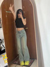 憶思減高腰微喇牛仔褲女2025年秋季新款淺藍(lán)色修身顯瘦小個(gè)子馬蹄喇叭褲 淺藍(lán)-長褲【高品質(zhì)】 M 建議94-105斤 曬單實(shí)拍圖