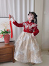 WVD美國品牌童禮服云肩生日宴公主裙花童婚禮小女孩鋼琴演出服新中式紅色禮服含重工云肩 紅色禮服含110 CM 曬單實(shí)拍圖