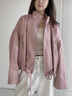 RHUDE FOG品牌女裝皮衣短外套女2025春秋新款時(shí)尚高級(jí)感休閑通勤寬松設(shè)計(jì)感 皮粉色 M 曬單實(shí)拍圖
