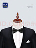 HLA海瀾之家桑蠶絲領(lǐng)結(jié)男士款真絲紅色結(jié)婚裝飾HXALJM0ACKM149 BB黑色 12×6cm 曬單實(shí)拍圖