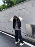 真維斯（Jeanswest）重磅棒球服男春秋季寬松潮流百搭外套青少年學(xué)生開(kāi)衫夾克男女同款 黑色(復古字體胸標) L (體重120-140斤左右) 曬單實(shí)拍圖