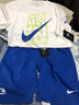 NIKE  3BRAND 耐克男女童純棉短袖T恤+短褲2件套裝夏季新款短袖套裝 奧海藍（1259） 150 /72 【建議身高140-152cm】 曬單實(shí)拍圖