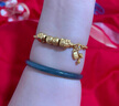 中國黃金（CHINA GOLD）兩世歡黃金手鏈女和田玉石手串教師節(jié)禮物送女老師老婆 黃金兩世歡金珠玉珠手鏈 曬單實(shí)拍圖