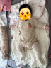 巴厘小豬嬰兒包屁衣新生兒連體衣春季爬爬服初生兒三角哈衣小 米咖條紋   66cm 曬單實(shí)拍圖
