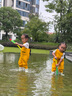 羚特趕海連體褲兒童玩水連體衣沙水服涉水服下水褲-檸檬黃 26 曬單實拍圖
