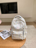 愛雅涵包包書包雙肩包初中女生2025新款大容量旅游旅行輕便高中大學背包 米白色+【送小掛件】 曬單實拍圖