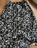 初語(yǔ)水墨印花壓褶半身裙女25春季新款高腰顯瘦遮胯中長(cháng)裙碎花裙 黑底印花 M 曬單實(shí)拍圖