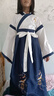 兒童古裝漢服國學(xué)服中國風(fēng)小學(xué)生朗誦三字經(jīng)弟子規開(kāi)筆禮演出服裝 云飛鶴廣袖藍色【男女同款】 130 cm 曬單實(shí)拍圖