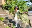 G.DUCKKIDS童裝女童套裝春秋季兒童衣服女小童秋裝連衣裙套裝女孩開(kāi)衫兩件套 綠色邊單連衣裙 90 尺碼1~2歲【 80-90cm】cm 曬單實(shí)拍圖