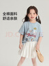 布丁哈魯【100%棉】?jī)和ㄍ▓A領(lǐng)T恤夏季新品中大童純棉短袖T恤女童 曬單實(shí)拍圖