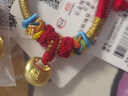 中國(guó)黃金（CHINA GOLD）足金小胖福手鏈男女孩金坨坨長(zhǎng)命鎖編織手繩周歲生日禮物送寶寶 【今/次日達(dá)】小胖福手繩【A款紅繩】約0.3g 曬單實(shí)拍圖