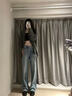 蕓蕁外套女慵懶風(fēng)流蘇灰色針織毛衣開衫春秋季小眾設(shè)計(jì)感美式復(fù)古上衣 灰色 S 曬單實(shí)拍圖