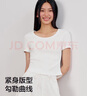 森馬（Semir）涼感T|短袖T恤女夏季短款緊身大圓領(lǐng)正肩純色基礎款101325100006 曬單實(shí)拍圖