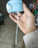 WOIBABY適配貝親直飲吸管奶瓶配件學飲吸管水杯蓋寬口徑手柄三代通用 藍色（12個月+）吸管彈力杯蓋+手提繩 曬單實拍圖