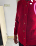 恒源祥老年人秋冬裝女毛衣奶奶媽媽60-70歲毛衫開(kāi)衫老人衣服裝80外套 紅色 L 曬單實(shí)拍圖
