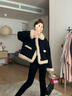 艾柔丹2025冬季新款小香風(fēng)仿羊羔毛外套女裝感氣質(zhì)顯瘦短款毛絨上衣 黑色 S 曬單實(shí)拍圖