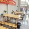 斯樸洛特面館桌椅飯店小吃店餐桌椅餐桌組合實木餐館食堂桌子餐廳燒烤碳化 單桌 60*60*75【純實木】 曬單實拍圖