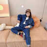 G.DUCKKIDS小黃鴨童裝女童套裝秋裝兒童牛仔套裝休閑運(yùn)動(dòng)牛仔外套兩件套春秋 A015牛仔套裝-深藍(lán)色gqqqksc 130 建議7~8歲【120-130cm】 曬單實(shí)拍圖