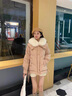 DRPR品牌女裝狐貍毛領(lǐng)90白鴨絨羽絨服女冬季加厚保暖面包服顯瘦外套 桔色 S 曬單實(shí)拍圖