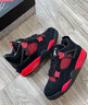 莆田純原AJ4籃球鞋雷公電母奧利大學(xué)午夜白水泥男女喬四耐 運動(dòng)鞋 紅黑 39 標準尺碼 莆田純原 曬單實(shí)拍圖