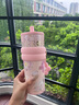 世大家明星同款保溫杯女士水杯送女朋友老婆七夕禮物大容量高顏值吸管杯 曬單實(shí)拍圖