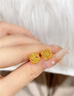 中國黃金（CHINA GOLD）足金999爆閃小方糖黃金耳釘彎鉤耳飾5G送女朋友七夕情人節(jié)禮物 方糖耳釘金重約2.6g 曬單實(shí)拍圖