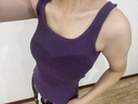 紫色方領(lǐng)針織吊帶背心女2026新款夏季外穿設計感小眾內搭無(wú)袖上衣 紫色 均碼 建議80-135斤 曬單實(shí)拍圖