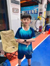 兒童足球服套裝女童緊身衣運動服速干衣訓(xùn)練服男童羽毛球服四件套 23寶藍色四件套 關(guān)注送襪子 找客服 130 （24尺120-130cm）50斤左右 曬單實拍圖