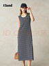 ELAND衣戀條紋連衣裙女無袖收腰顯瘦長裙2025夏季新款 藏青色(59)Navy S /160 曬單實拍圖