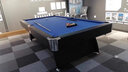 高端輕奢臺球桌標準成人黑八臺球桌家用臺球桌多功能三合一臺球桌 7尺 自動(dòng)回球豪華臺白藍 曬單實(shí)拍圖