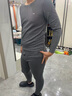 貓人（MiiOW）男士保暖內(nèi)衣男羽絨蠶絲5A抑菌無(wú)痕冬情侶加厚本命年秋衣秋褲套裝 深麻灰-男 【升級(jí)330g羽絨蠶絲】 XL （建議120-150斤） 曬單實(shí)拍圖
