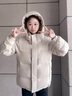 鴨鴨（YAYA）蓄熱短款羽絨服女2025年冬季新款時(shí)尚休閑寬松加厚保暖小個(gè)子外套 米色 M (建議110-125斤) 曬單實(shí)拍圖
