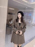 她芙（tafu）品牌女裝風衣外套女中長款2025春秋新款韓版寬松休閑百搭小個子 咖色 M 曬單實拍圖