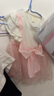 雷姆汀女童夏季連衣裙學(xué)院風(fēng)小童年洋氣夏裝嬰幼兒公主裙子 NNQUEEN粉色 73 cm 曬單實(shí)拍圖