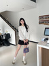 森馬（Semir）長袖襯衫女流蘇刺繡波西米亞風(fēng)2025秋新款白色寬松燈籠袖襯衣 白色調(diào)00311 S 曬單實(shí)拍圖