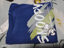 史努比（SNOOPY）童裝男童純棉春秋款兒童長(cháng)袖T恤圓領(lǐng)女童打底上衣中大童運動(dòng)裝 滑行努比灰藍+炫酷努比灰藍 130 【適合身高120CM】 曬單實(shí)拍圖