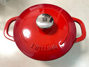 雙立人（ZWILLING）琺瑯鑄鐵鍋湯鍋燉鍋雙耳煲湯鍋平底鍋烹飪鍋具電磁爐燃氣通用 亮紅色 20cm 曬單實拍圖
