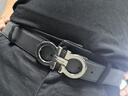 菲拉格慕（Ferragamo）腰帶男士商務(wù)雙面板扣皮帶牛皮 3.5CM寬 七夕節禮物 送男友禮盒裝 黑棕荔枝紋/槍色扣679710-689134 曬單實(shí)拍圖