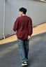 倉(cāng)石一樹 KAZUKI KURAISHI倉(cāng)石一樹2025高端輕奢時(shí)尚圓領(lǐng)衛(wèi)衣男士加絨秋冬歐洲站高級(jí)感外套 酒紅色 XL 曬單實(shí)拍圖