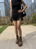 回力厚底馬丁靴女款2025新款秋季小個(gè)子增高顯瘦復古棕色靴子短靴 卡其 37 曬單實(shí)拍圖