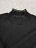 皮爾卡丹（pierre cardin）羊毛衫女士長(cháng)袖上衣木耳領(lǐng)薄款針織打底衫洋氣春秋內搭毛衣 粉紅色 S 曬單實(shí)拍圖