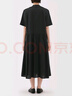 無印良品（MUJI）女式 漢麻 棉 短袖連衣裙 女裝裙子25年夏季寬松透氣長裙BC2MJC5S 黑色 M （160/84A） 曬單實拍圖