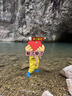 YogelTackle趕海連體褲兒童下水褲捉魚水衣玩水衣涉水服水褲水鞋一體玩沙水褲 曬單實拍圖