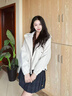 尚靜韓系洋氣凈色連帽外套女25年秋新時尚氣質(zhì)戶外運動休閑夾克上衣女 曬單實拍圖