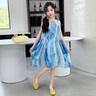 迪士尼（Disney）童裝連衣裙女童夏季新款兒童衣服扎染棉布背心裙時尚潮流款式女孩 藍(lán)色 130 建議7~8歲（120-130cm） 曬單實(shí)拍圖