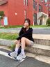 CAMILA KSENIA老爹鞋女2025新款夏季休閑跑步鞋百搭厚底港風(fēng)增高網(wǎng)面透氣運(yùn)動鞋 灰藍(lán)色 38 曬單實拍圖