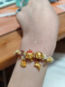 曼卡龍黃金吊墜足金小蛋糕轉(zhuǎn)運(yùn)珠金飾串珠首飾DIY手鏈女可愛七夕禮物 嗨皮快樂小蛋糕 曬單實(shí)拍圖