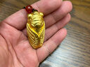 銅師傅《一鳴驚人》客廳桌面銅擺件 家居裝飾金蟬手把件 曬單實(shí)拍圖